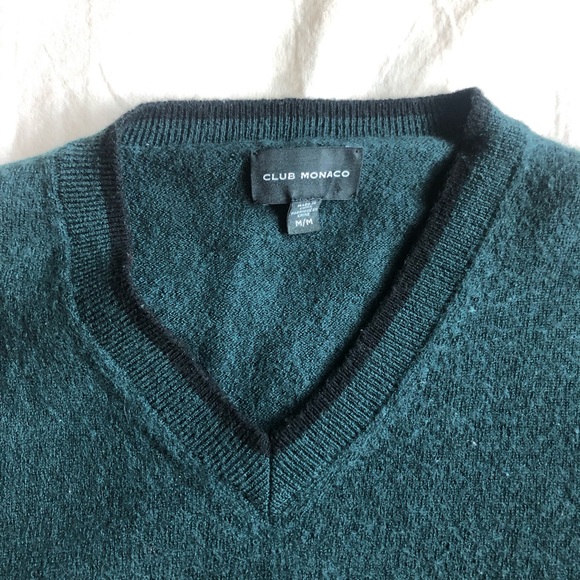Club Monaco green sweater 100% wool medium size - Picture 4 of 7